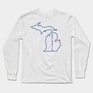 Port Austin MI Love (Navy) Long Sleeve T-Shirt